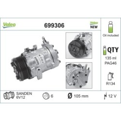 Buy AC Compressor VALEO 699306 for VAUXHALL 1854097