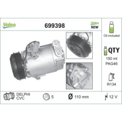 Buy AC Compressor VALEO 699398 for VAUXHALL 1854119