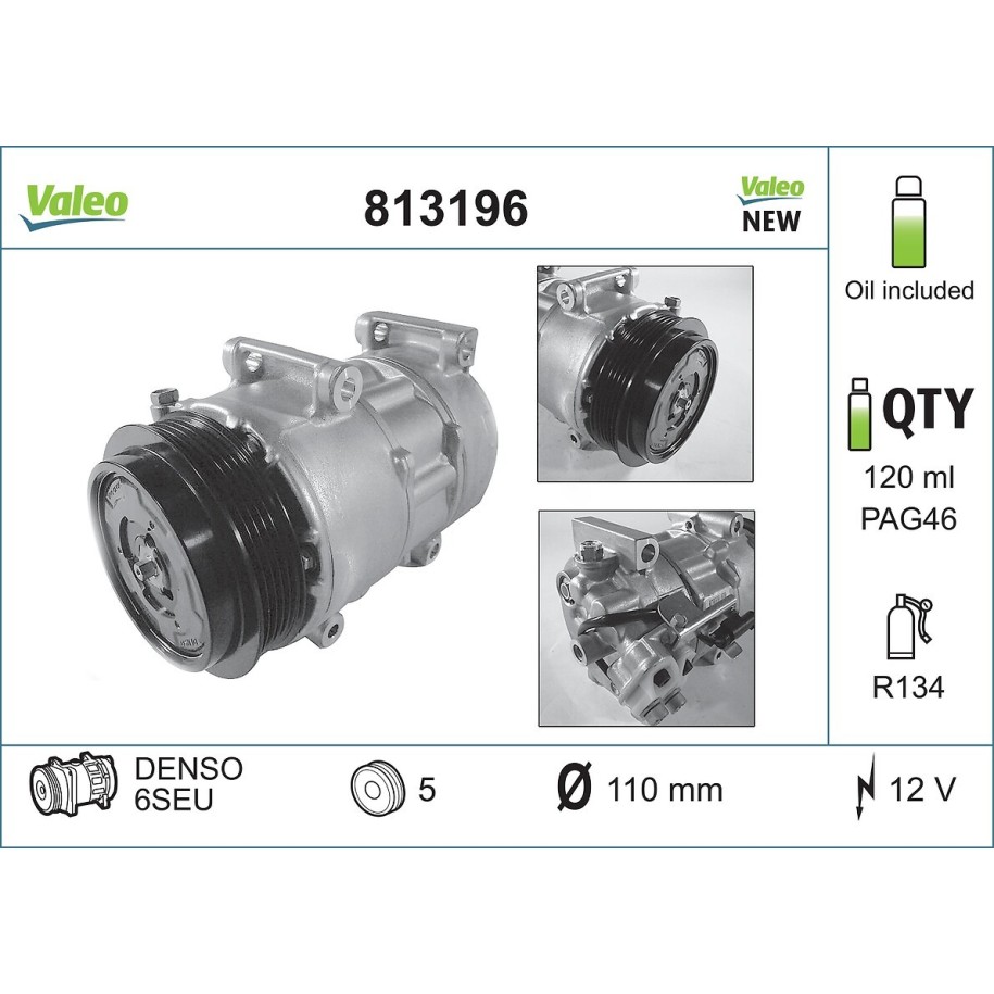 AC Compressor VALEO 813196 for MERCEDES A-CLASS B-CLASS C-CLASS