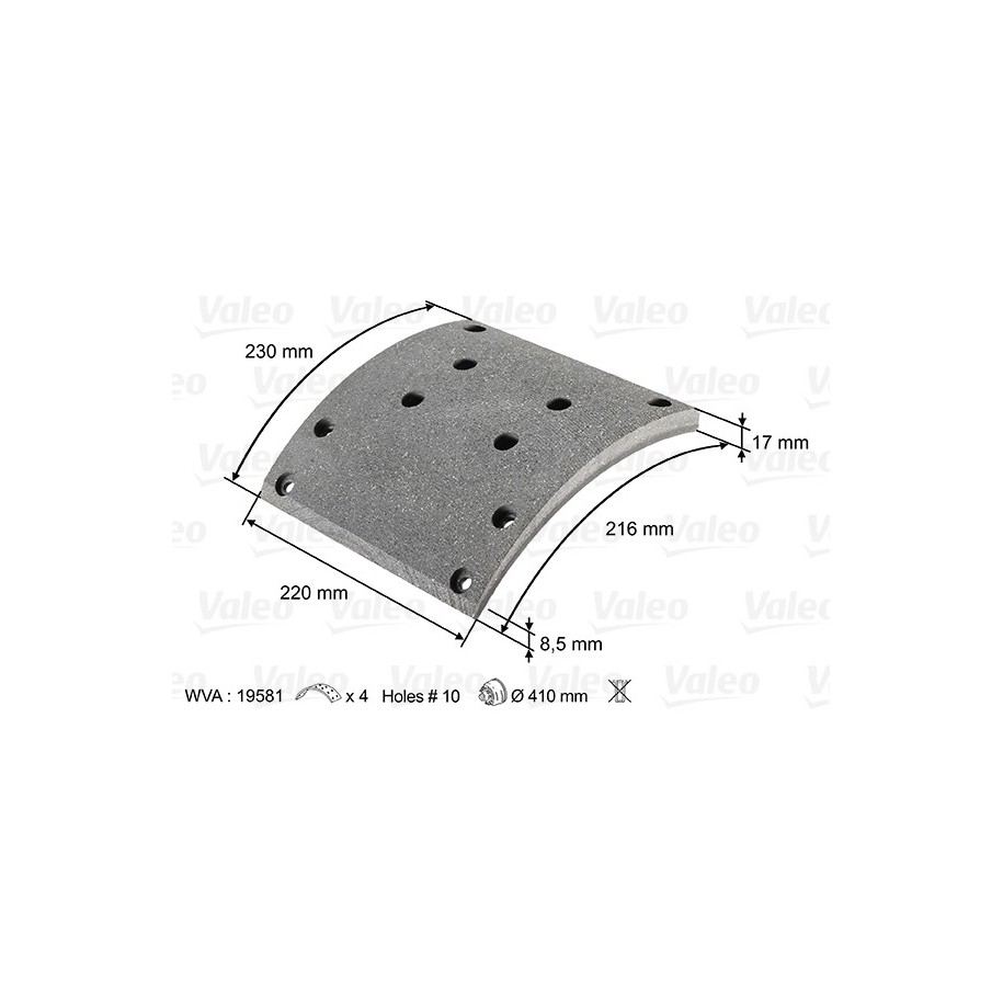 Buy Drum Brake Lining Kit VALEO 219800 81.50221.0669