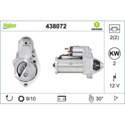 Starter Motor VALEO 438072 for AUDI SEAT SKODA VW 03G911023A