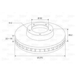 Brake Disc VALEO 197183 for TOYOTA AURIS COROLLA 43512-12670