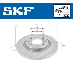 Brake Disc SKF VKBD80033S2 for CITROEN PEUGEOT OE 1608691680