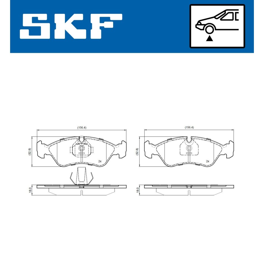 Brake Pad Set SKF VKBP80645 for VAUXHALL OE 1605089