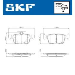 Brake Pad Set SKF VKBP90708 for FORD OE 2018449