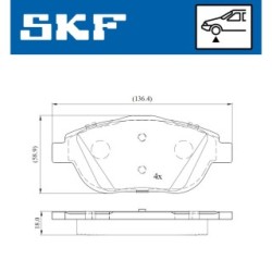 Brake Pad Set SKF VKBP80098 for CITROEN DS VAUXHALL PEUGEOT
