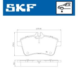 Brake Pad Set SKF VKBP80126 for MERCEDES A-CLASS B-CLASS