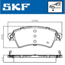 Brake Pad Set SKF VKBP80525 for CITROEN PEUGEOT XSARA 206 306