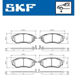 Brake Pad Set SKF VKBP80555A for SUBARU OE 26296-AG000