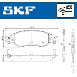 Brake Pad Set SKF VKBP80607E for CITROEN C5 OE 425214