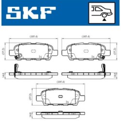 Brake Pad Set SKF VKBP90107A for INFINITI NISSAN RENAULT