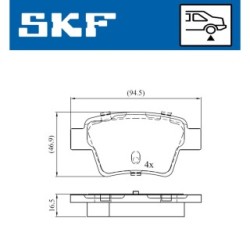 Brake Pad Set SKF VKBP90172 for CITROEN PEUGEOT OE 1611457280
