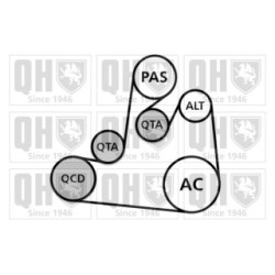 V Ribbed Belt Set QDK106 for CITROEN PEUGEOT