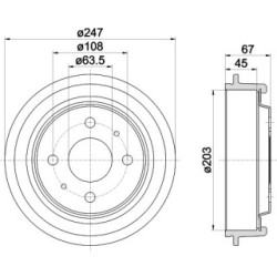 Brake Drum MINTEX MBD001 for FORD 6137292