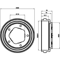 Brake Drum MINTEX MBD015 for FORD P TRANSIT 6167629