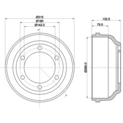 Brake Drum MINTEX MBD017 for FORD TRANSIT 92VB1126BA