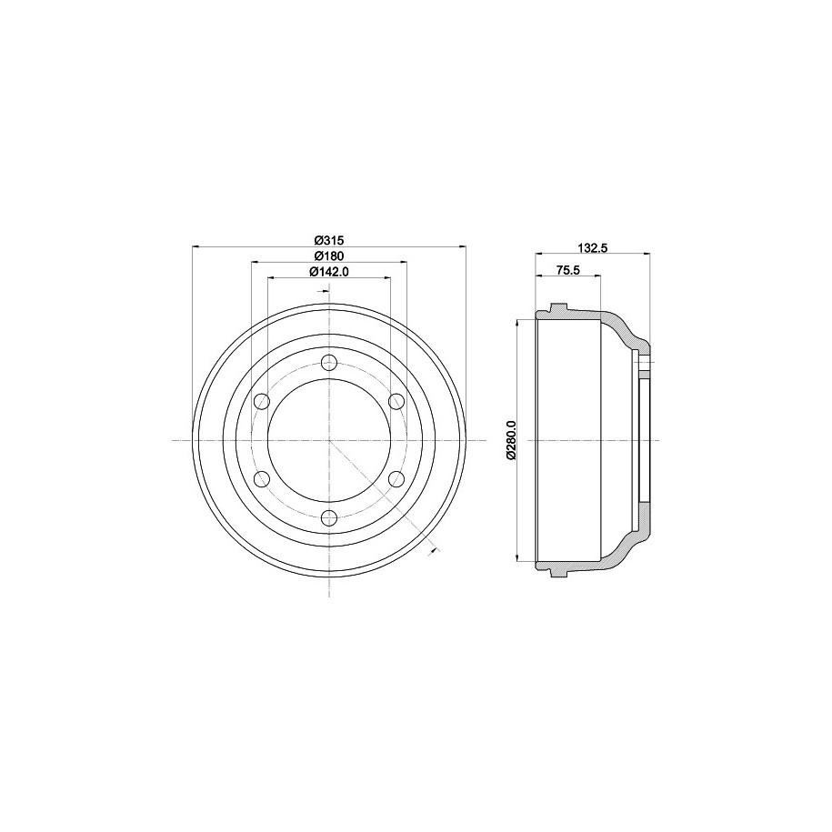 Brake Drum MINTEX MBD017 for FORD TRANSIT 92VB1126BA