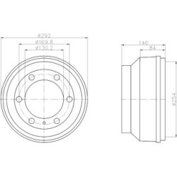Brake Drum MINTEX MBD019 for FORD TRANSIT 6166060