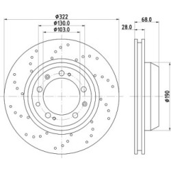 Brake Disc MINTEX MDC2355R for PORSCHE 911 99335204600