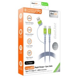 GadJetÂ USB C Cable Includes USB-A Adaptor