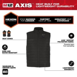 M12 HEXON HEATED PUFFER VEST BLACK L