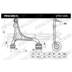 Control Trailing Arm - RIDEX 273C1266