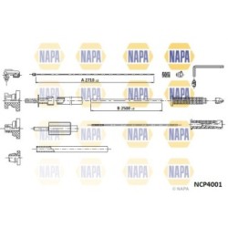 Accelerator Cable NAPA NCP4001 for CITROEN OE 1629E8
