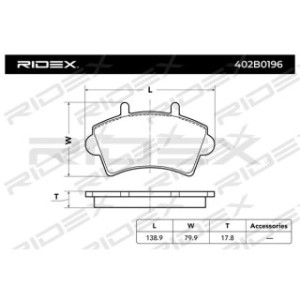 Brake Pad Set - RIDEX 402B0196