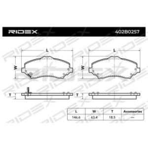 Brake Pad Set - RIDEX 402B0257