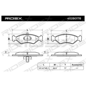 Brake Pad Set - RIDEX 402B0178