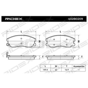 Brake Pad Set - RIDEX 402B0209
