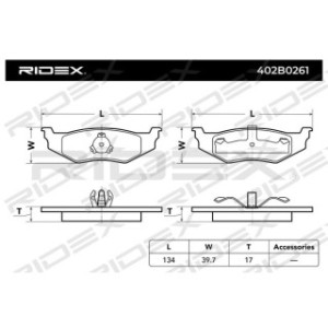 Brake Pad Set - RIDEX 402B0261