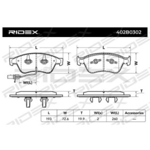 Brake Pad Set - RIDEX 402B0302