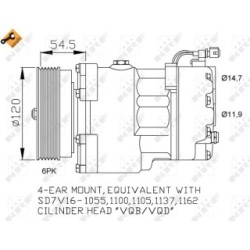 AC Compressor NRF 32033 for VW OE 1067111