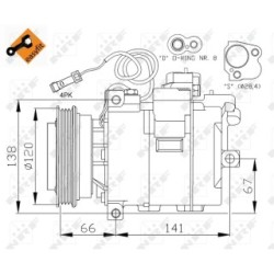 AC Compressor NRF 32104 for VW PASSAT, AUDI A6, A4 OE 8D0260805B