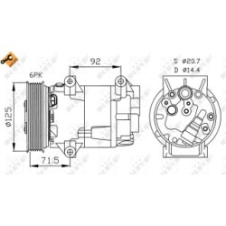 AC Compressor NRF 32208 for RENAULT OE 2763000Q1E