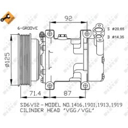 AC Compressor NRF 32259 for RENAULT OE 2763000QAE