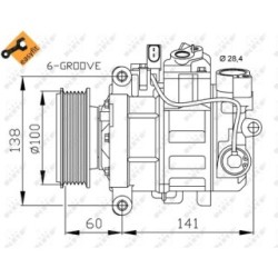 AC Compressor NRF 32263 for AUDI A4, A6, A5, Q5, A8 OE 4E0260805AD