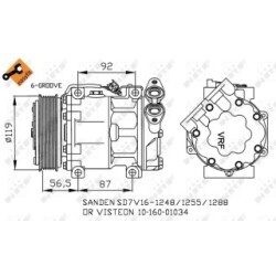 AC Compressor NRF 32271 for FORD FOCUS, C-MAX, MAZDA 3 OE 1306784