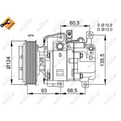 AC Compressor NRF 32408 for MAZDA 6, CX-7, 3 OE GJ6A61K00A