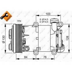 AC Compressor NRF 32410 for FORD TRANSIT, FOCUS, C-MAX OE 1383679