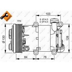AC Compressor NRF 32410 for FORD TRANSIT, FOCUS, C-MAX OE 1383679