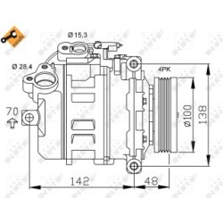 AC Compressor NRF 32433 for BMW 5, 7 OE 64506901783