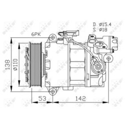 AC Compressor NRF 32463 for BMW 1, 3, X1 OE 64509145351