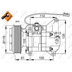 AC Compressor NRF 32687 for MAZDA 2 OE D65161450G