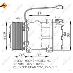 AC Compressor NRF 32705  OE 10570608