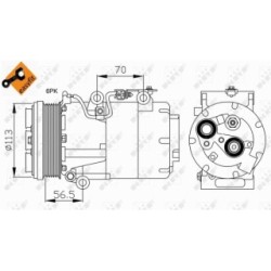 AC Compressor NRF 32722 for FORD FOCUS, C-MAX OE 1405865