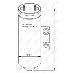AC Dryer NRF 33198 for PEUGEOT 206, 206+ OE 6455CL