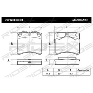 Brake Pad Set - RIDEX 402B0299