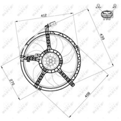 Engine Cooling Fan NRF 47509 for MINI MINI OE 17422754854